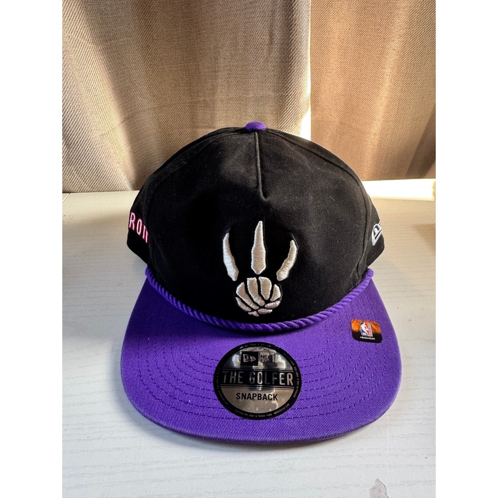 New Era Toronto Raptors The Golfer Snapback Hat Black Purple NBA Claw Logo Cap